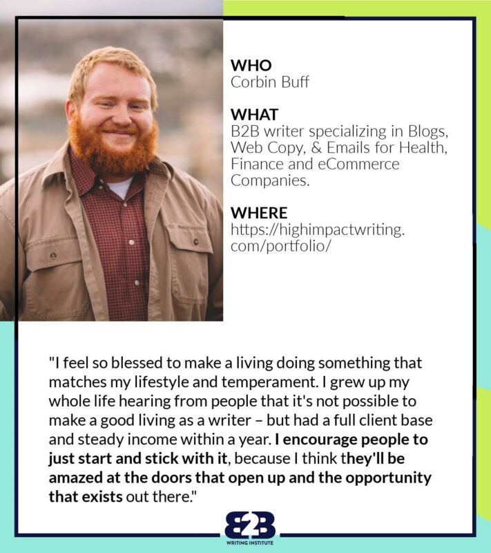 Corbin Buff – B2BWI’s Featured Writer of the Week